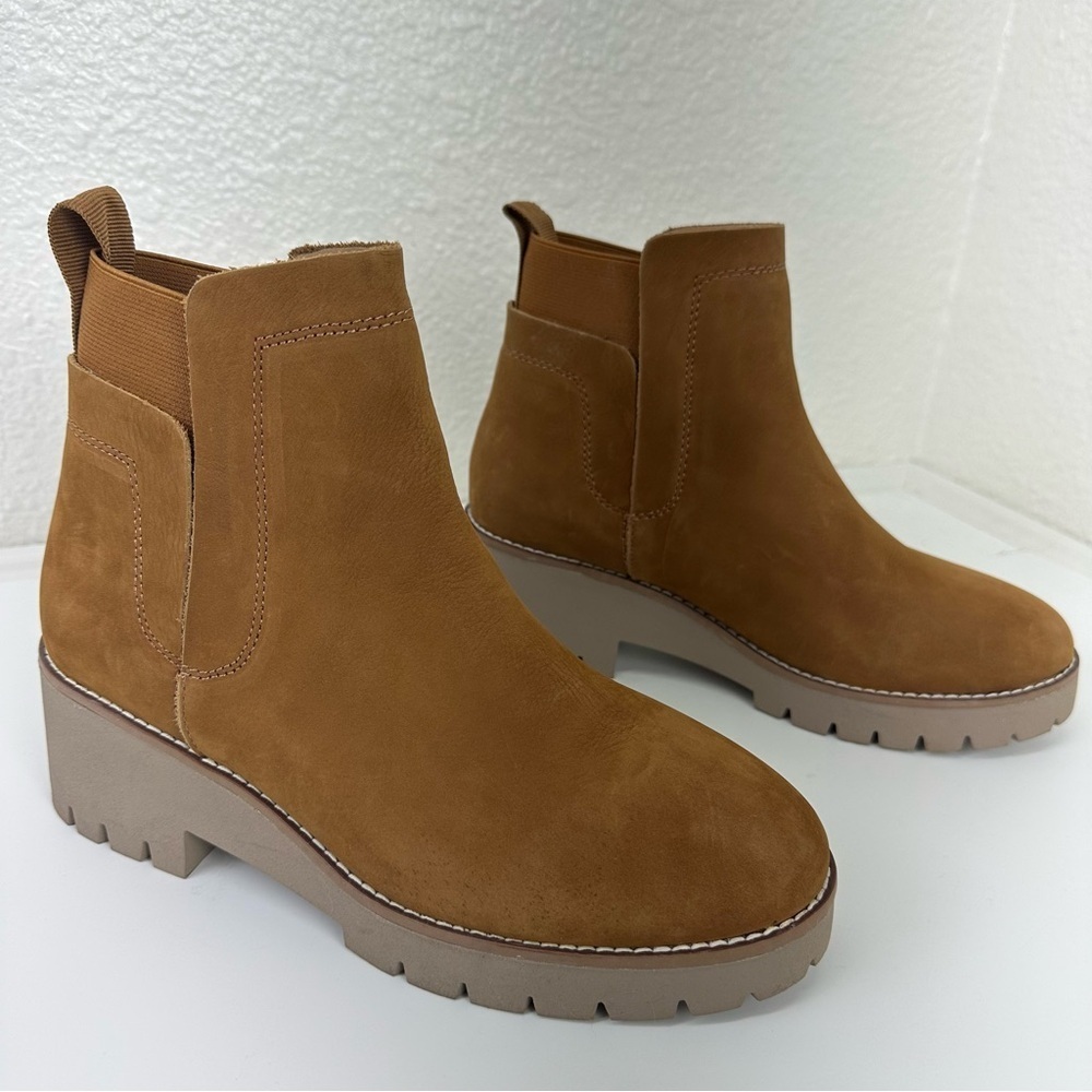 Blondo Danika Waterproof Ankle Boots Chestnut Nubuck Leather Size 8 W granola